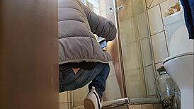 Caught Stepmom Using Glass Dildo In Shower