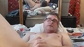 Double dildos dipping into tight asses