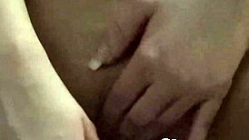 Sexy blonde fingers herself while changing clothes