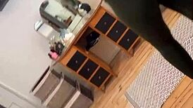 Super Thick Redhead Nerd Tries On New Spandex Leggings