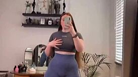 Super Thick Redhead Nerd Tries On New Spandex Leggings