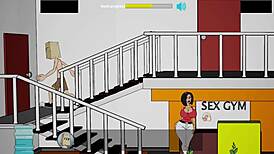 In the gym, the bimbo with huge tits and ass gets fucked