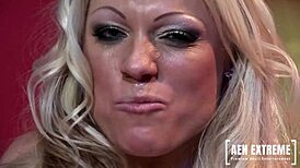 big boobed bimbo cindy behr getting wild four-cock facial cum bath 😈