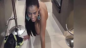 Latina Cums Hard with Huge Dildo in Rough Ass Masturbation Session