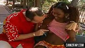 Wow, this black teen 18+ bangs hard outdoors in wild action!