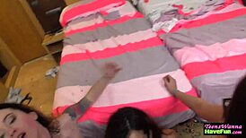 Teen 18+ amateurs engage in hardcore fucking at real party with facials.