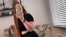 Super Thick Redhead Nerd Tries On New Spandex Leggings