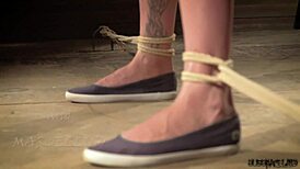 teen got spanked and punished while hogtied tight