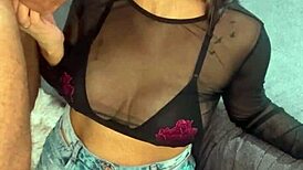 brunette babe addicted to blowjobs and cumshots