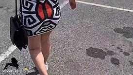 Footage from hidden camera of me and my horny girlfriend in public places
