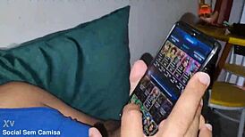 The sexy twink jerks my dick but fears my thick cock in his ass, so I insert it slowly.