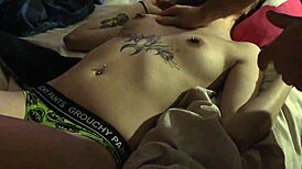 Oh, pamper that sexy italian whore with massages and masturbation in thong and panties!