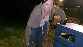 Cracky, the sexy mature MILF, thinks she's pregnant but uses a second-hand test kit in this homemade reality scene.