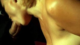 Throated sub handcuffed and dominated over