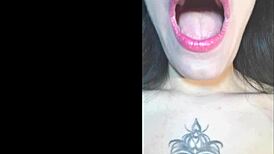 Teasing Mouth Fetish with Sexy Female Dirty Talk for Fans