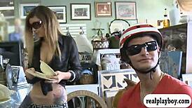 hey, check this girl swimming topless for cash outdoors