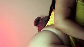 She’s just chilling, playing with her dildo until her pussy gets soaking wet.