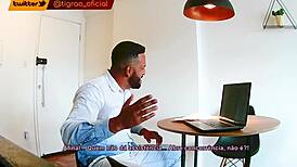 Teen 18+ Zayra Pink Crossdresses For Big Ass Cumshot With Tony Tigrão.