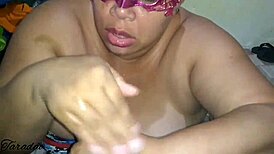 Mature Latina milks cock with handjob and swallow