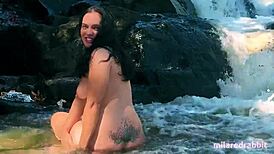 i stripped bare at the waterfall for a wild suck