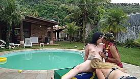 what's happening in this brazilian mansion orgy with snow white and mike?