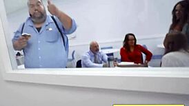 sasha pearl sucks huge dick at work