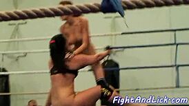 Busty Babes Wrestling Naked In The Ring