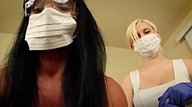 Double trouble: A steamy double handjob from Alexis Rain and Fifi Foxx