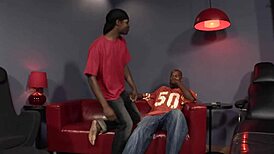 Rough gang boy sucks cock and gets fucked in the ass by stud