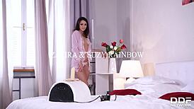 Hungarian hotties Zafira and Susy Rainbow, wanna see them ride the Sybian machine?