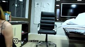 Hey, the new secretary greets me with her tits at the recording HQ.