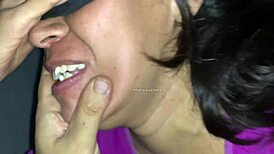 slut latina enjoys sucking big dick with her ass