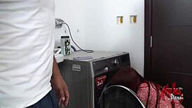 Petite Redhead Stuck In Washer Gets Ass Fucked By Uncle