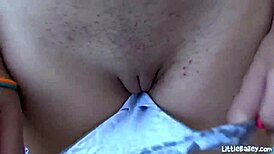 Bailey, the petite teen, teases and masturbates alone