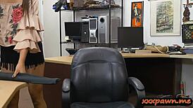 pigtailed asian girl sells her samurai and gets boned by the pawn guy on hidden cam