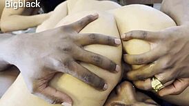 Two Stunning Beauties Ride Massive Black Cock Bare