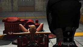 super fuck system sex android plays with a hot girl in the lab, fucking her pussy and ass with a monster cock