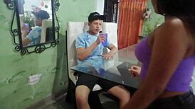 Feeling the intense orgasm from my neighbor's rough fuck