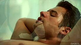 busty blonde wife riley steele seduces her man with licks and blowjob 😘💋