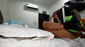 my stepmom said if you give a great blowjob to my vagina we fuck, and i accepted the challenge in real homemade porn