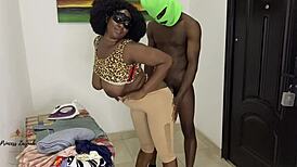 Ironing turns into hardcore fuck with huge black cock!