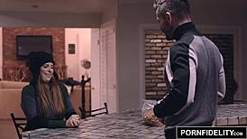 Redhead Penny Pax Fucks Tits And Sucks Cock. She Swallows Cum In Pornfidelity Scene.