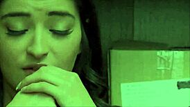 cute petite brunette teen shoplifter climaxes with officer - emily willis