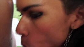 oh wow, watch latina tranny lins getting barebacked hard in the outdoor anal scene with blowjob and facial!