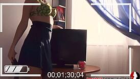 Hot Hippie Teases On Webcam In Stockings