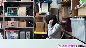 hijab muslim teen ella knox gets punished by burglar in shop