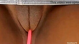 SexyStacy7 Jamaican Ebony Teases with Her Massive Clit Play