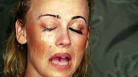 Yo, check this spicy beauty taking a sperm shot right on her face!