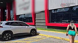 cristina almeida in fortaleza, rocking tight shorts at gym, filmed by cuckold husband