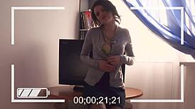 Hot Hippie Teases On Webcam In Stockings